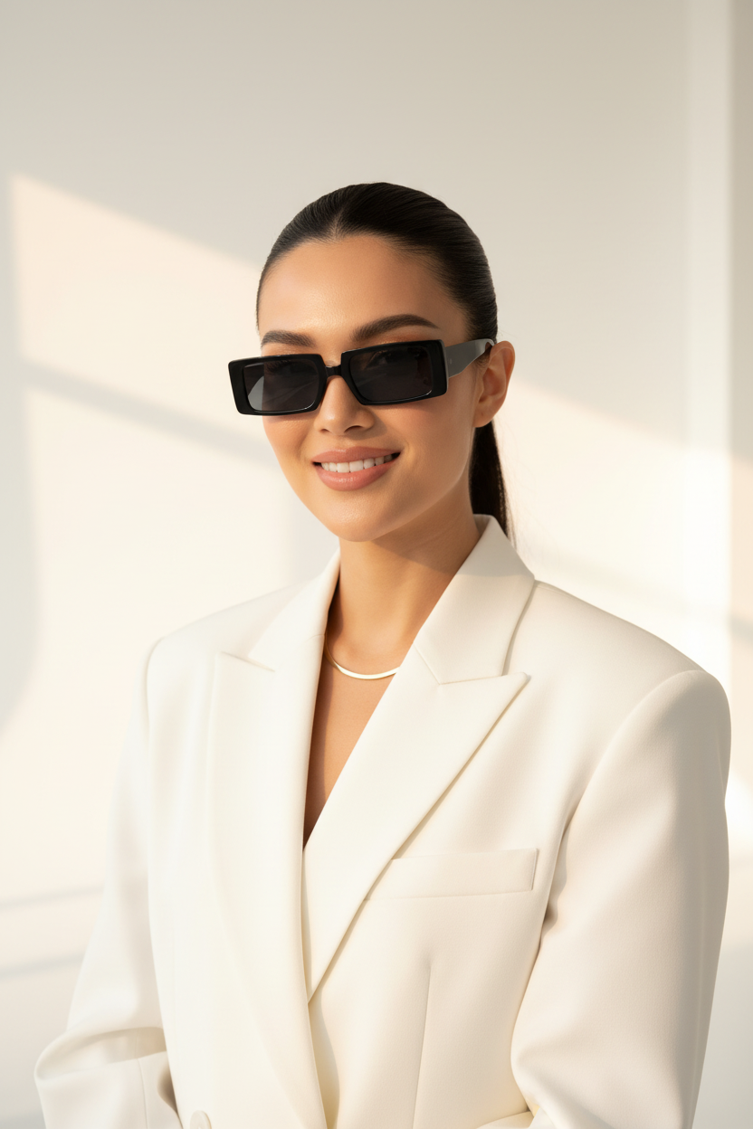 Lovelle Black Rectangle - Asian Female White Studio
