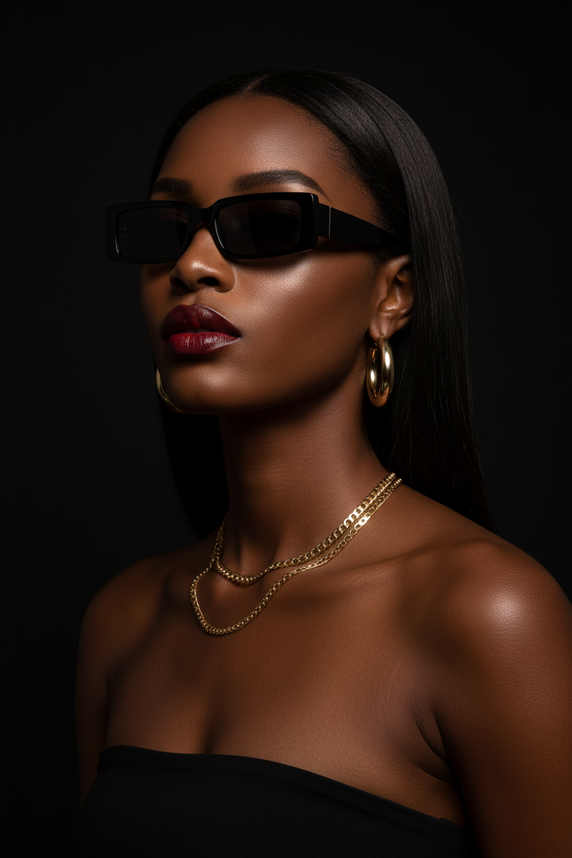 Lovelle Black Rectangle - Black Female Dark Studio