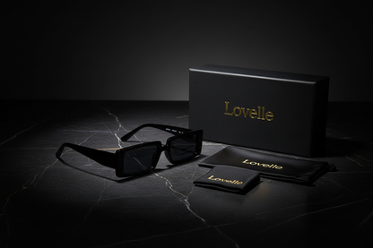 Lovelle Black Rectangle - Exact Glasses Premium Shot
