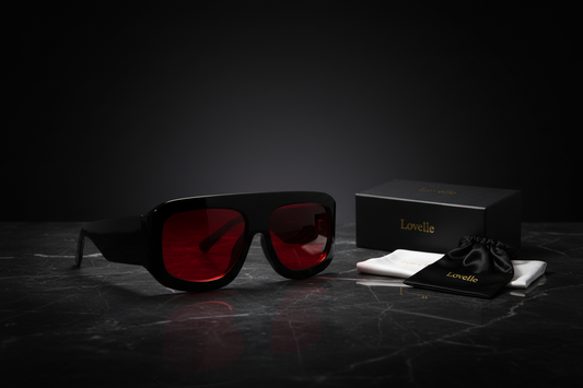 Lovelle Black Red Lens Shield - Premium Product Shot