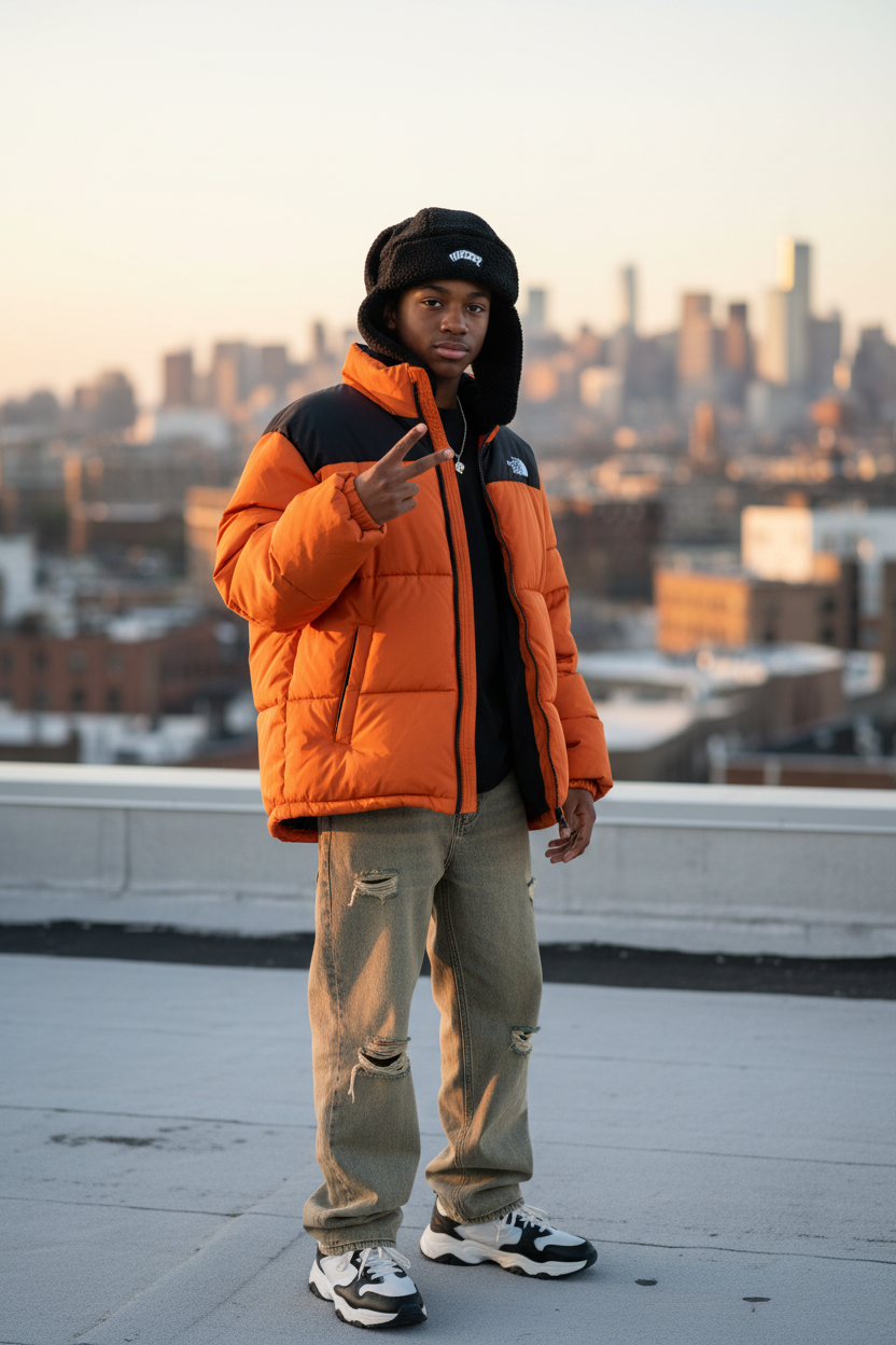 Street — Black Teen Boy Rooftop