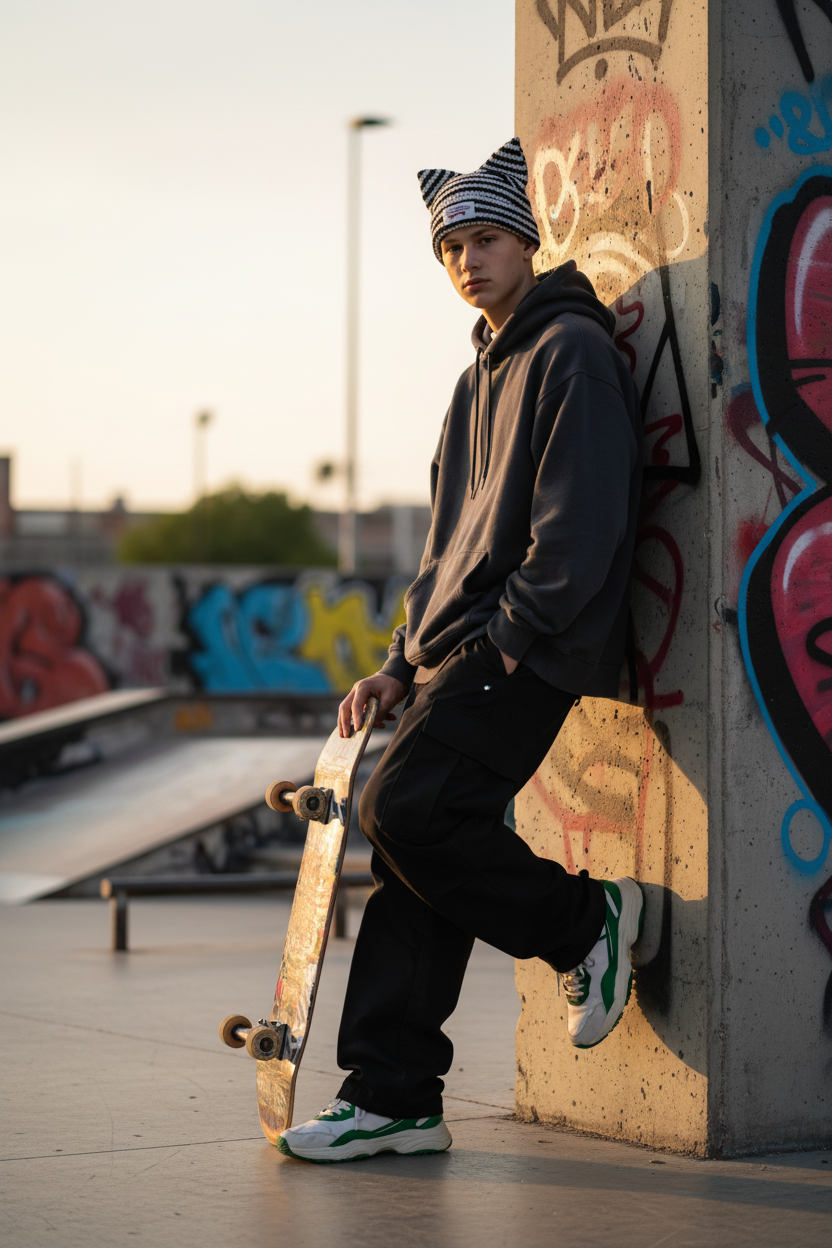 Street — White Teen Boy Skate Park
