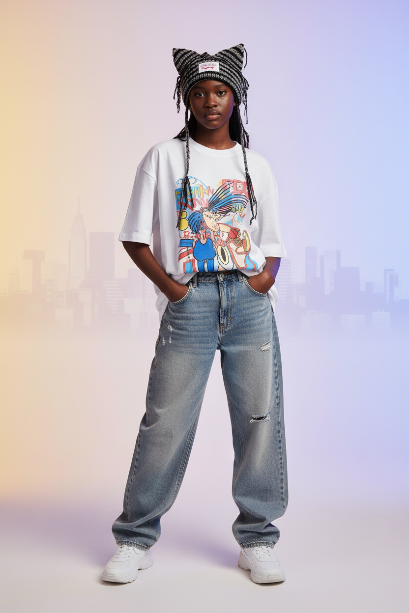 Studio Street — Black Teen Girl Grey Crochet