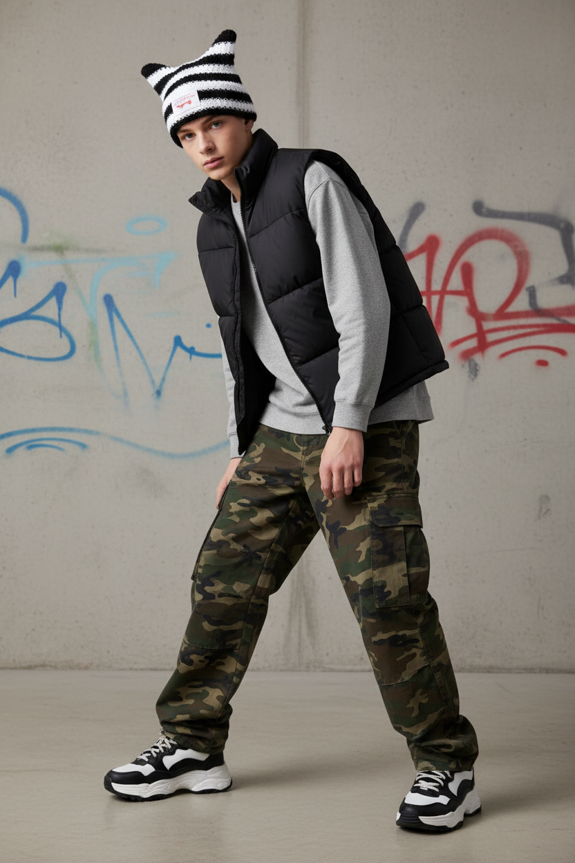 Studio Street — White Teen Boy Chunky Stripe