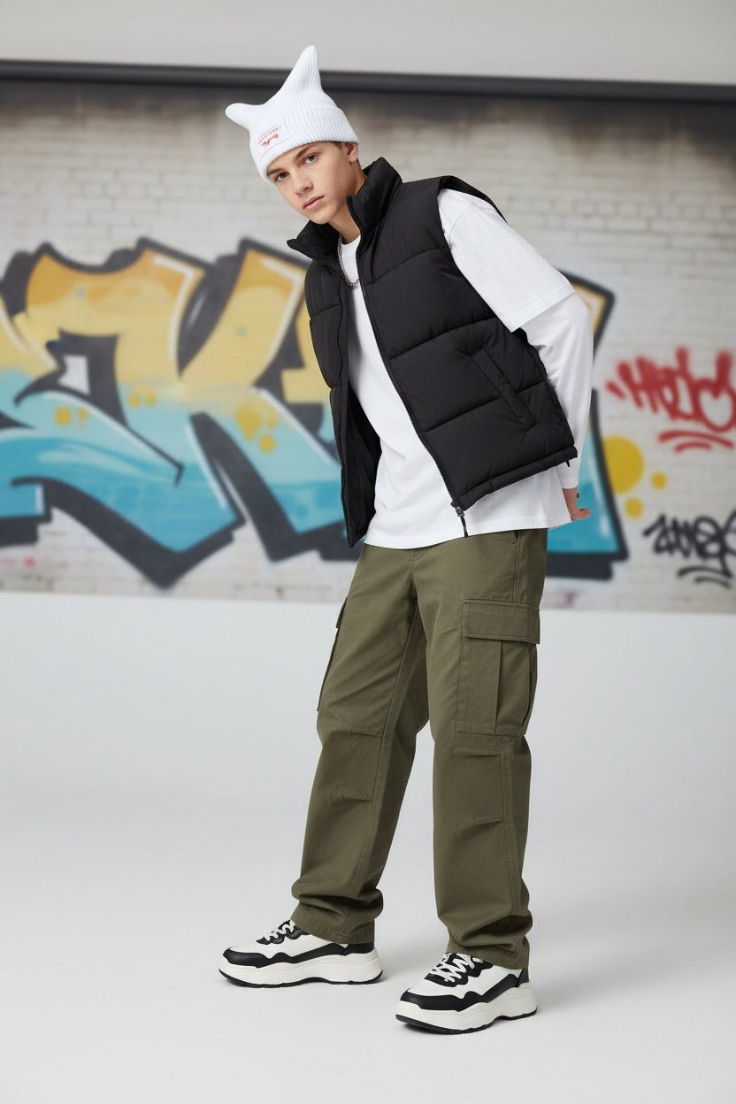 Studio Street — White Teen Boy White Hat