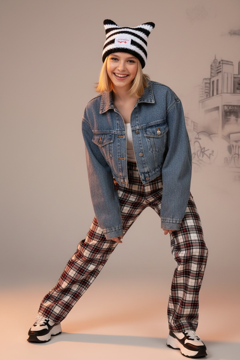 Studio Street — White Teen Girl Chunky Stripe